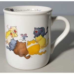 Hallmark 1985 Rim‎ Shots Kitty Cats & Mouse I sure could use a hug Mug Pre-Owned